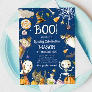 Halloween Party Spooky Celebration Boy Birthday Invitation
