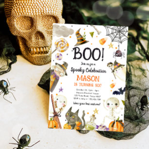 Halloween Party Spooky Celebration Boy Birthday Invitation