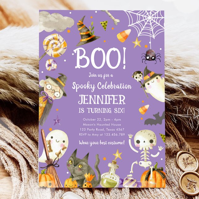 Halloween Party Spooky Celebration Girl Birthday Invitation (Creator Uploaded)