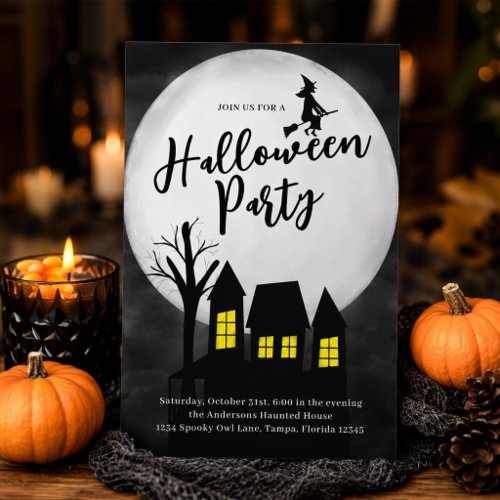 Halloween Party Spooky Haunted House  Invitation