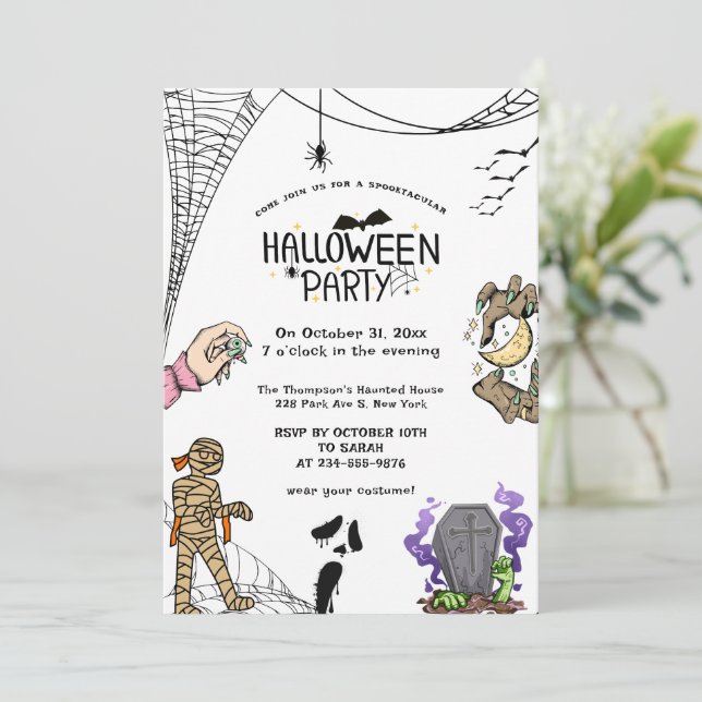 Halloween Party | Spooky Horror Costume Night Invitation (Standing Front)