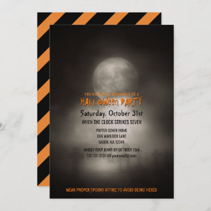 Halloween Party Spooky Moonlight Graveyard Invitation
