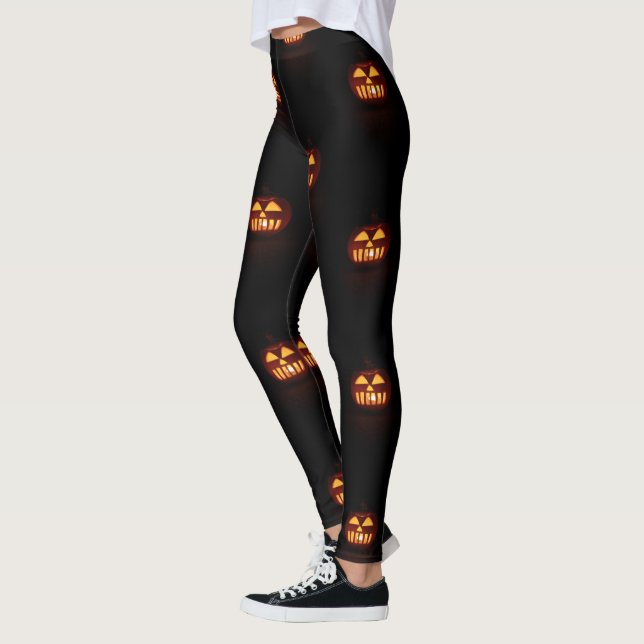 Halloween Party Spooky Scary Funny Pumpkins Leggings (Left)