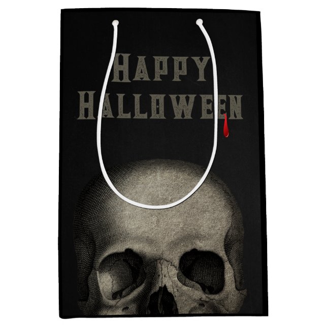 Halloween Party Spooky Skull  Medium Gift Bag (Front)