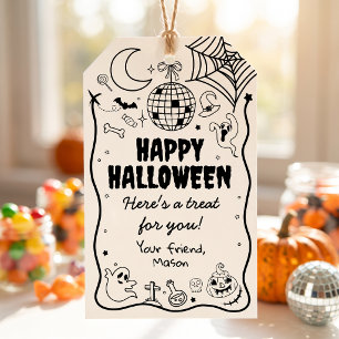 Halloween Party Spooky Spooktacular Groovy Retro Gift Tags