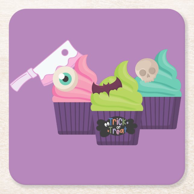 Halloween Party Square Paper Coaster (Front)