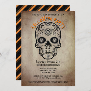 Halloween Party Sugar Skull Day of the Dead Invitation