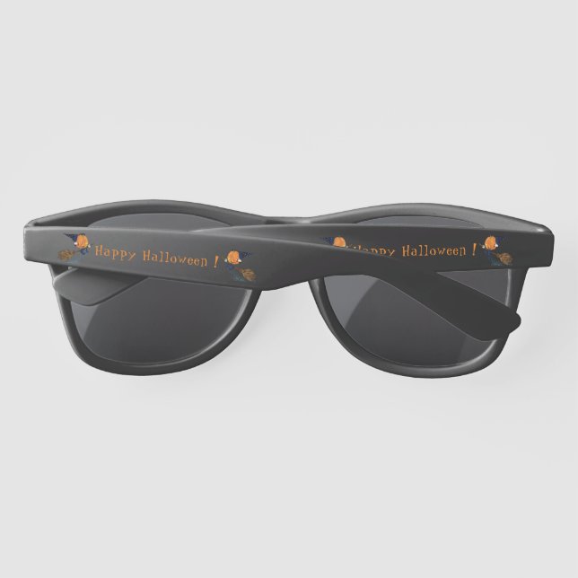 Halloween Party Sunglasses Witch Pumpkin Flying (Back)