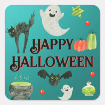 Halloween Party Teal and Green