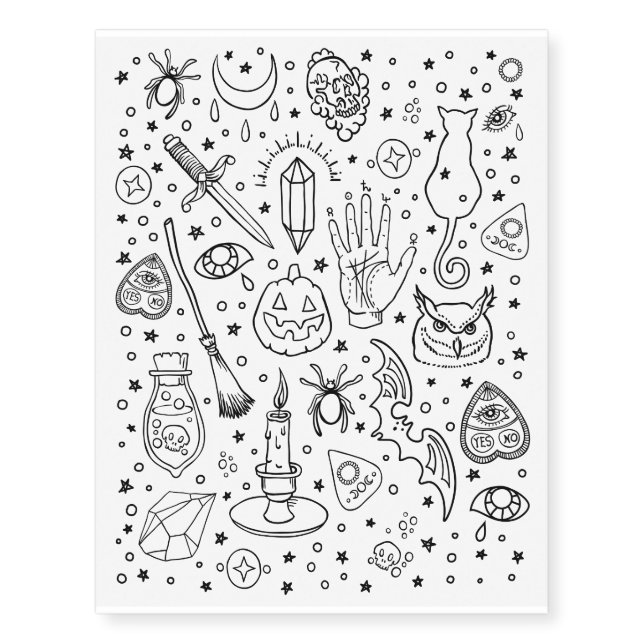 Halloween Party Temporary Tattoos (Front)