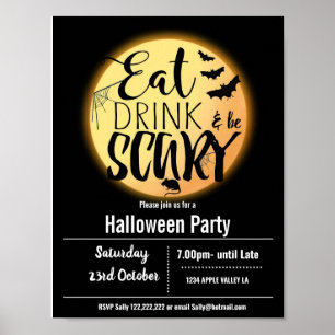 Halloween party theme event poster