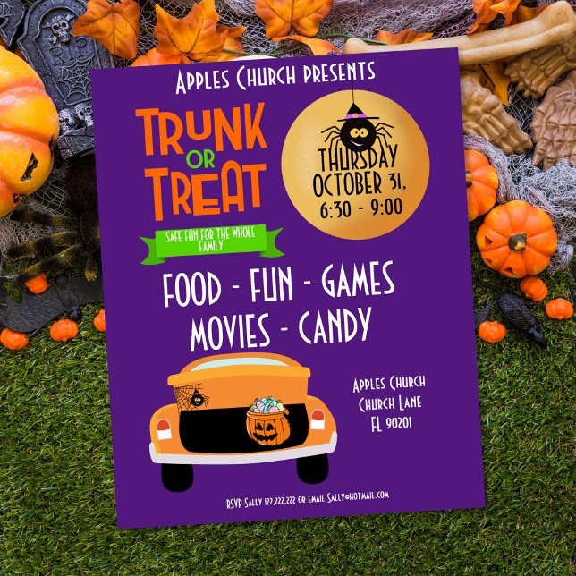 Halloween party theme event trunk or treat poster (Creator Uploaded)