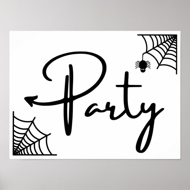 Halloween Party this way arrow left Poster (Front)