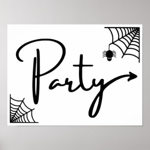 Halloween Party this way arrow right Poster