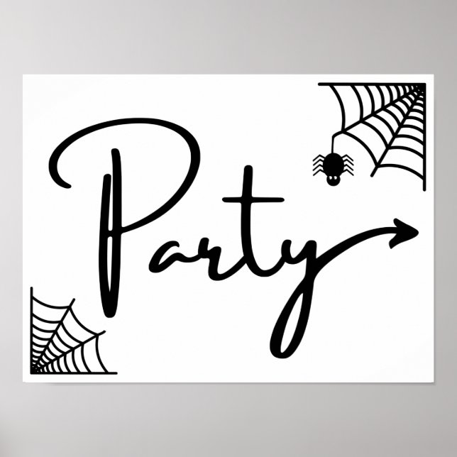 Halloween Party this way arrow right Poster (Front)