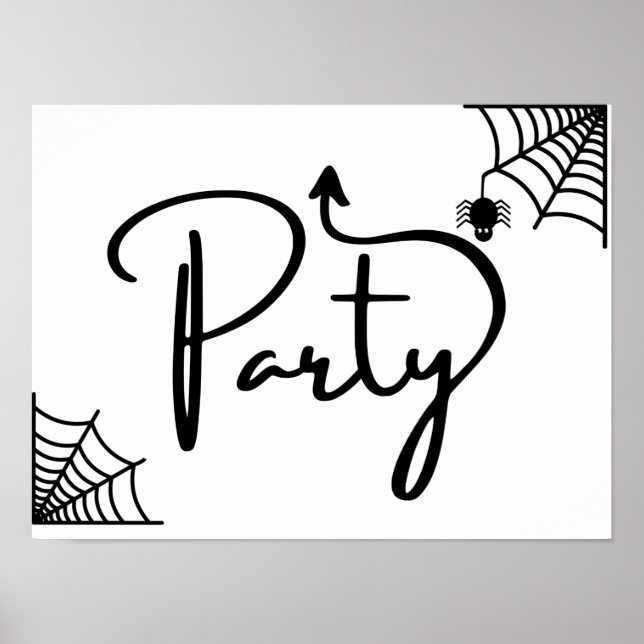 Halloween Party this way arrow straight ahead Poster (Front)