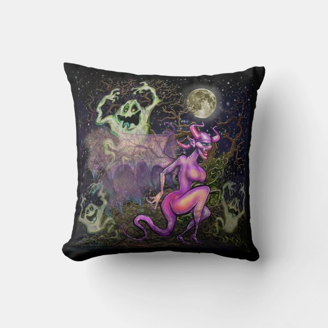 Halloween Party Throw Pillow (Front)