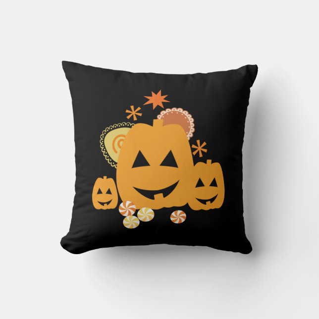 Halloween Party Throw Pillow (Front)