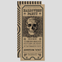 Halloween Party Ticket Invitations Steampunk Kraft