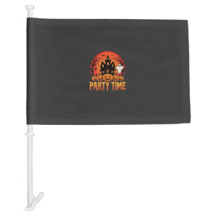 Halloween Party Time Ghost Pumpkin Design_1 Car Flag