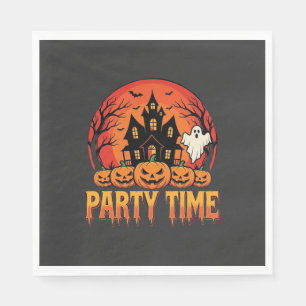 Halloween Party Time Ghost Pumpkin Design_1 Napkins