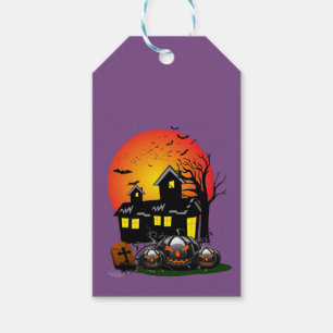 Halloween Party Time in Purple Gift Tags