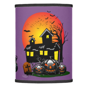 Halloween Party Time in Purple Lamp Shade