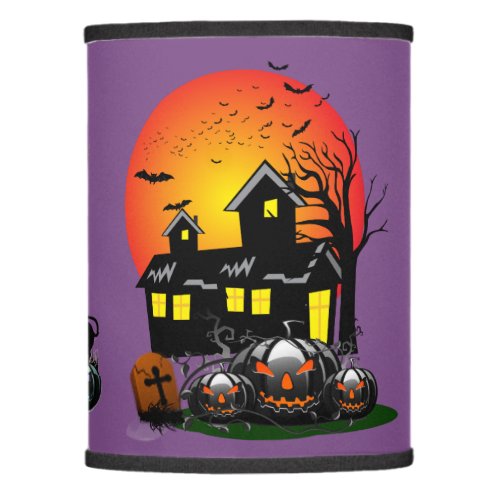 Halloween Party Time in Purple Lamp Shade