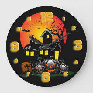 Halloween Party Time Large Clock