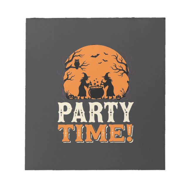 Halloween Party Time Witch Cauldron Design_1 Notepad (Front)