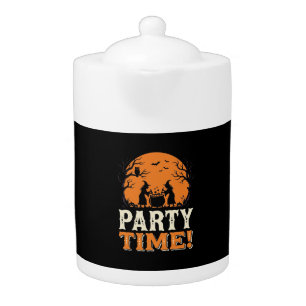 Halloween Party Time Witch Cauldron Design_1 Teapot