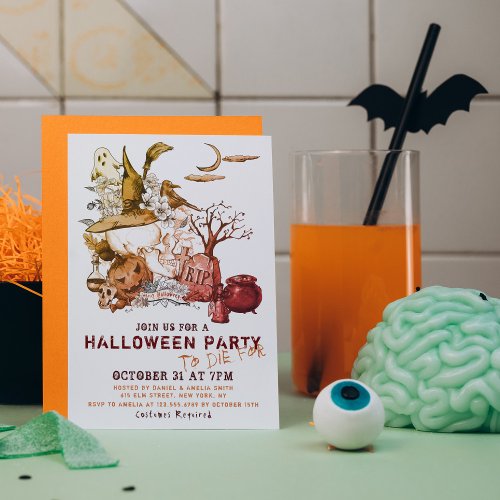 Halloween Party To Die For  Holidays Invitation