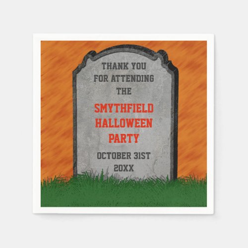 Halloween Party Tombstone Skull Crossbones Napkins