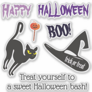 Halloween Party "Treat or Trick" Ice cream tasty Sticker