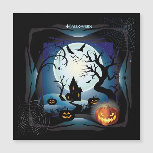 Halloween Party Treat or Trick magnetic card