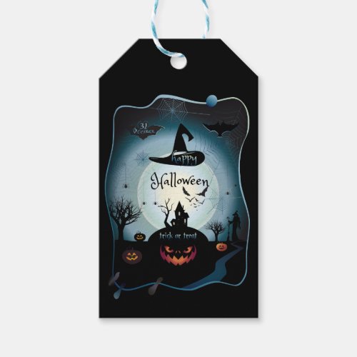 Halloween Party Treat or Trick magnetic card Gift Tags