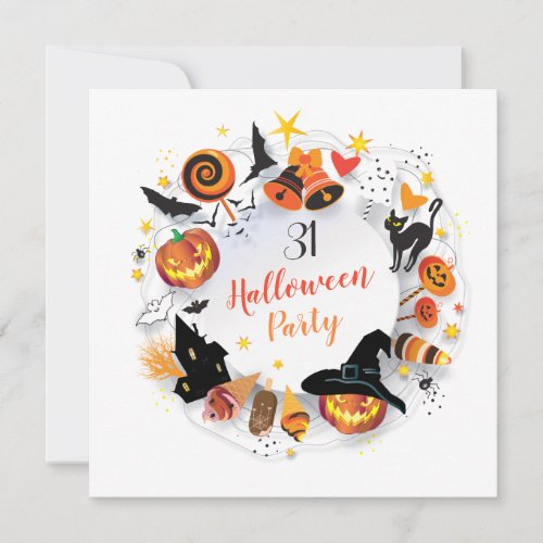Halloween Party Trendy Design Save The Date