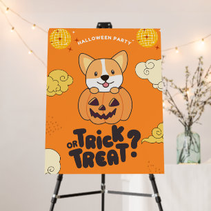 Halloween Party Trick Or Treat Corgi Pumkin Foam B Board