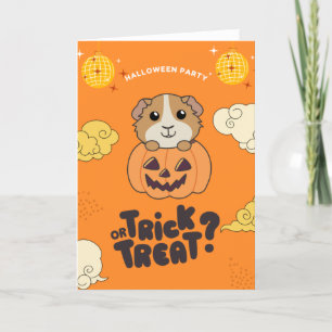 Halloween Party Trick Or Treat Guinea Pigs Holiday Card