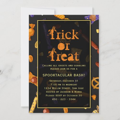 Halloween party trick or treat Spooktacular bash Invitation