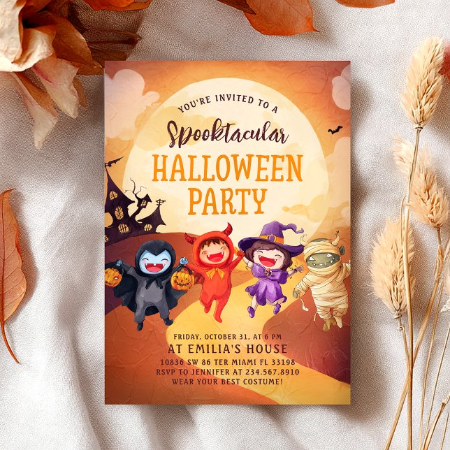 Halloween Party Trick Treat Kids Invitation (Creator Uploaded)