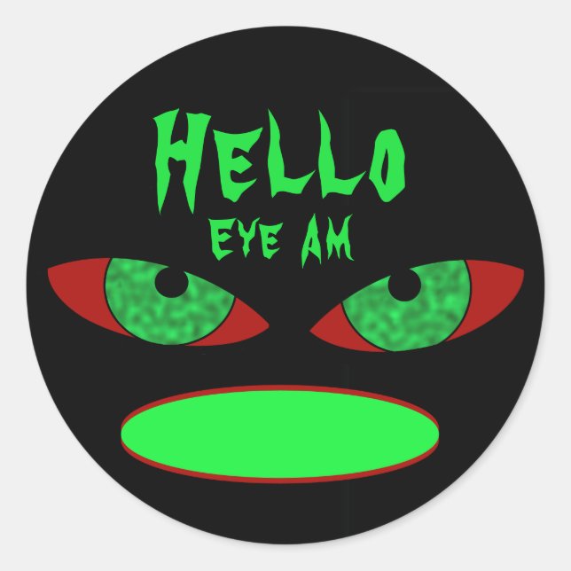Halloween Party Vampire Eye Eye Am  Name Tag (Front)