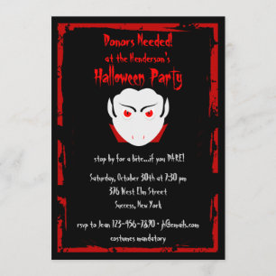 Halloween Party Vampire Invitation