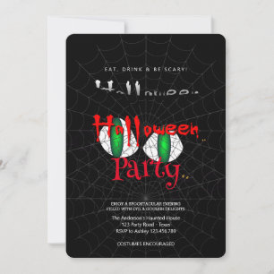 Halloween Party Vintage Gothic,Spider's web Invitation