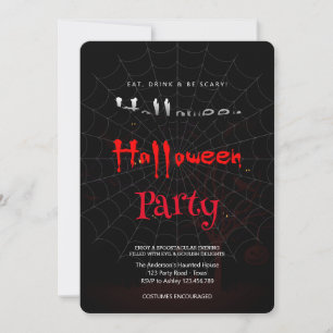 Halloween Party Vintage Gothic,Spider's web Invitation