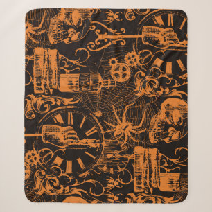 Halloween Party: Vintage Holiday Poster. Sherpa Blanket