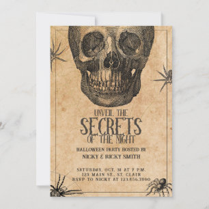 Halloween Party, Vintage Skull, Costume Party  Invitation