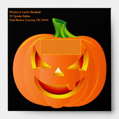 Halloween Party Wedding Invitation Jack_O_Lantern Envelope