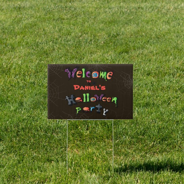 Halloween party welcome sign (Insitu)