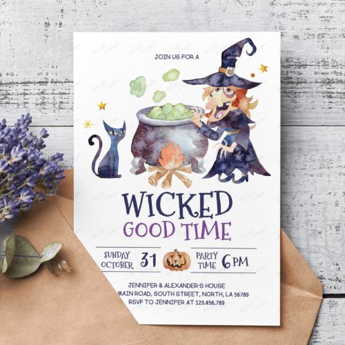 Halloween Party Wicked Good Time Invitation